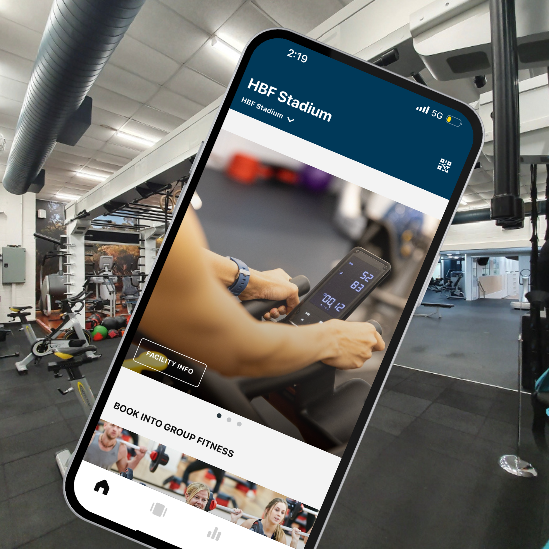 A close up photo of a phone with the Venue Members App open