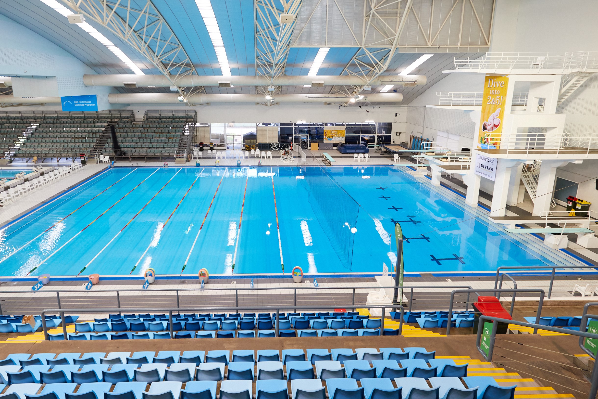 HBF Stadium indoor dive pool and dive towers